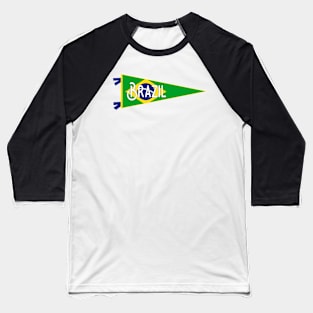 Brazil Flag Pennant Baseball T-Shirt